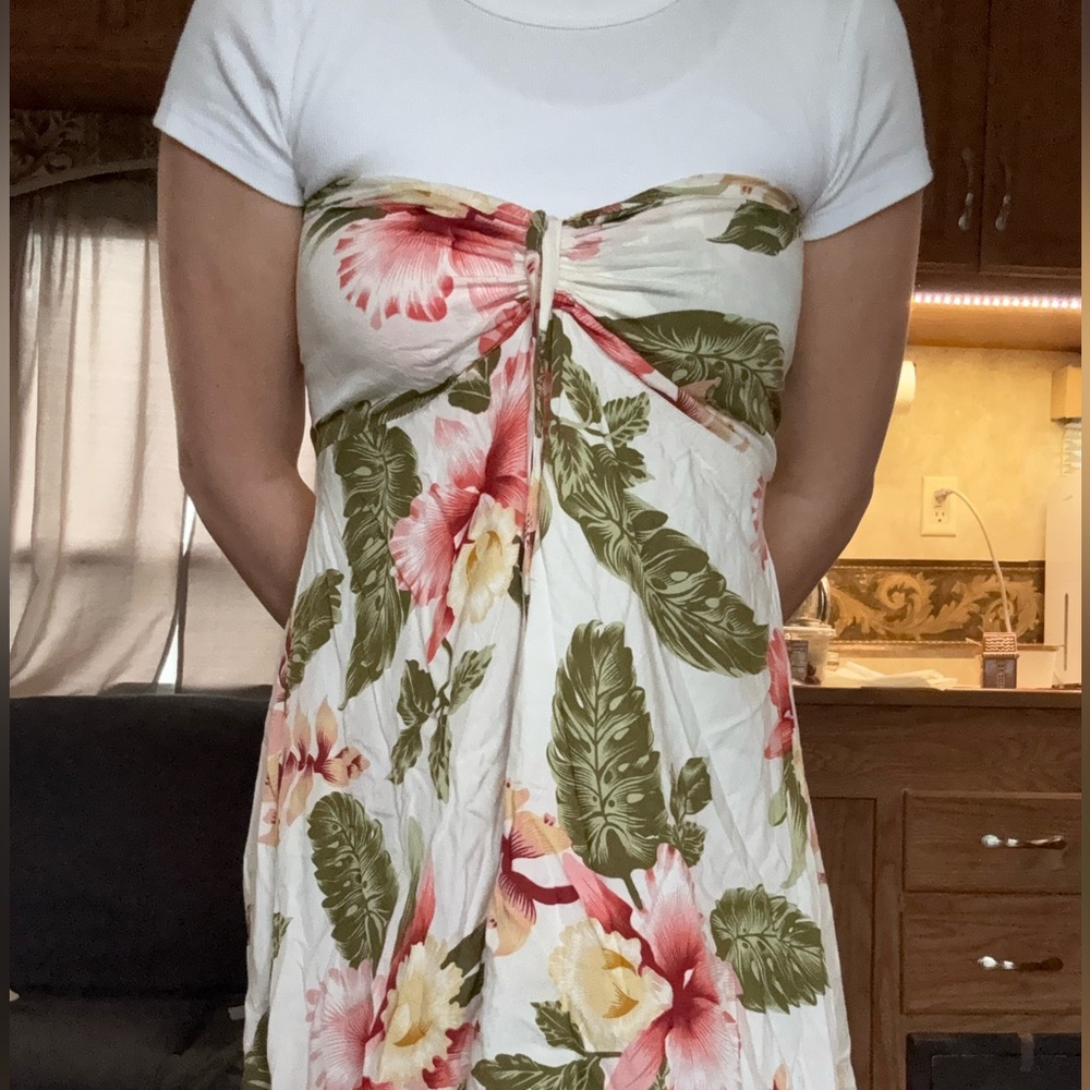 Floral Dress with Tropical Print